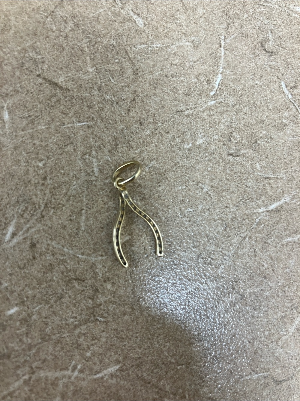 14k Gold and diamond Wishbone Pendant - Women Jewelry - Picture 2 of 3